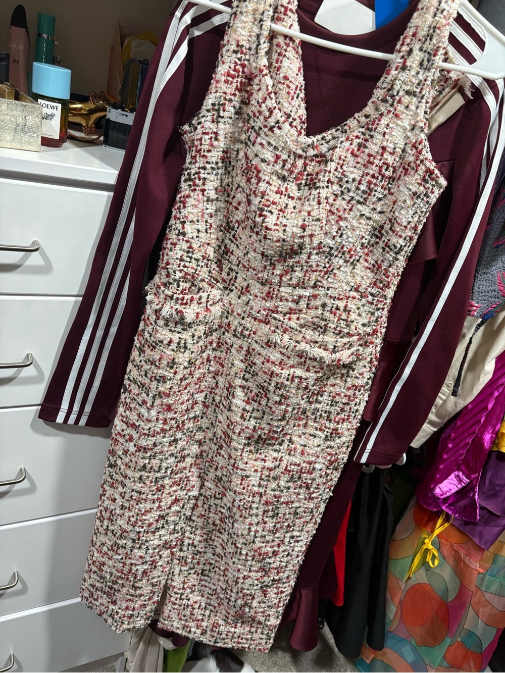 En Saison Multi-Color Tweed Sleeveless Shift Dress